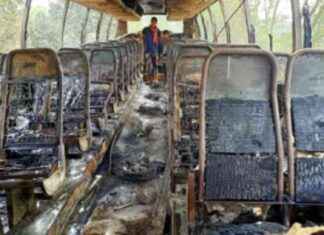 Bus passengers rescued from fire in Shailkupa. bus-passengers-rescued-from-fire-in-shailkupa