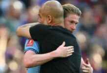 ডি ব্রুইনার চোখে পানি, গার্দিওলার কণ্ঠ রুদ্ধ—ইতিহাদের মঞ্চে আবেগঘন বিদায়